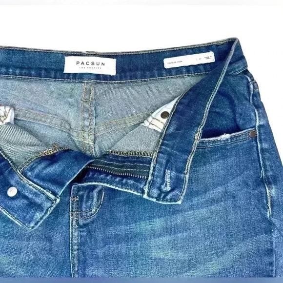 Pacsun Womens Vintage Icon Blue Denim Shorts Size- 27 - Picture 5 of 7